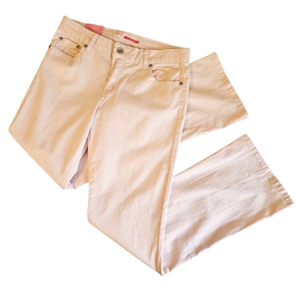Pale Pink Jeans Faded Glory Girls Bootcut Stretch 14 Regular